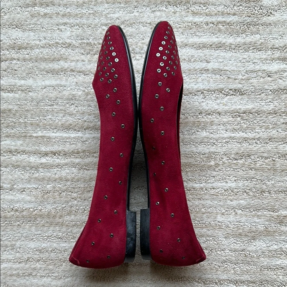 AGL Attilio Giusti Leombroni Suede Grommet Studded Ballet Flats Siz US 9 | EU 39